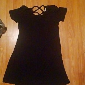 Black cotton mini dress